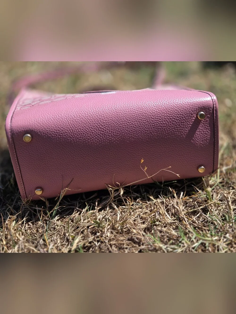 COACH Pink Signature Stripe Tote Bag - Picture 4 of 10